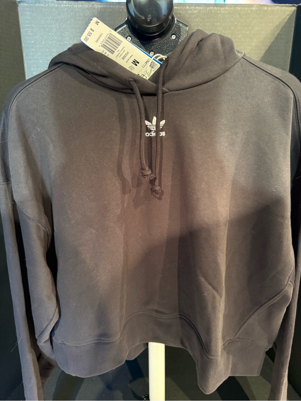 adidas women’s Black Crewneck Hoodie with Trefoil Logo size Medium